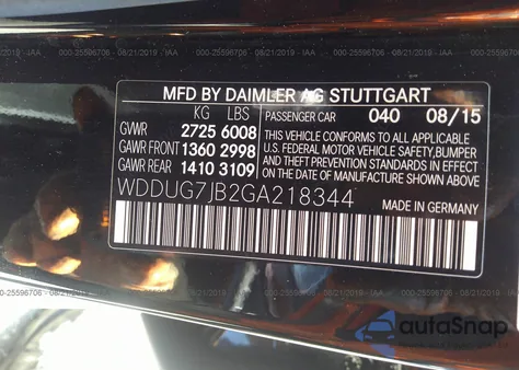 2016 Mercedes-Benz S 63 Amg z USA, uszkodzony, nr VIN WDDUG7JB2GA218344